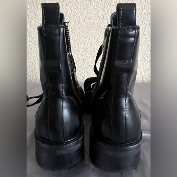 Allsaints Lira Black Leather Combat Boots 38 New - Picture 4 of 10
